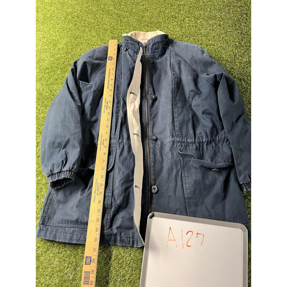 SW2 Womens Large Navy Blue Chore Barn Jacket Utility Vintage Farm